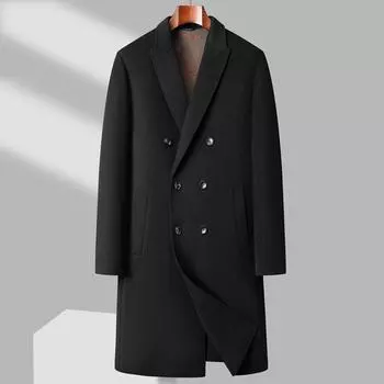 1 шерстяное двухстороннее шерстяное пальто мужское осенне-зимнее новое двубортное пуховое шерстяное пальто с подкладкой 170
