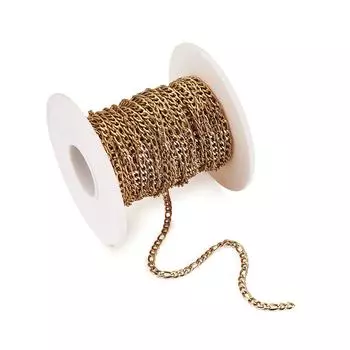 1 ширина золота 304 нержавеющая сталь Фигаро без длинных и коротких звеньев аксессуар для рукоделия ручная работа с приблизительно рулоном, 3 мм, цепь, сварка,