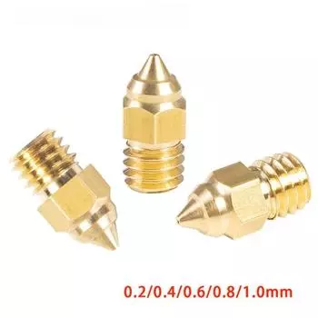 1 шт 0,2/0,4/0,6/0,8/1,0 мм высокоскоростные латунные сопла экструдера Hotend латунные сопла 3D-принтер аксессуары 0.2mm красный