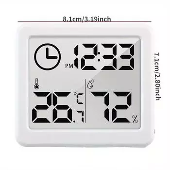 1 шт. 0,39-дюймовый тонкий простой умный домашний электронный цифровой гигрометр бытовой термометр для измерения влажности в помещении белый