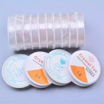 1 шт. 0,4/0,5/0,6/0,7/0,8/1,0 мм пластиковые кристаллы DIY бисер растягивающиеся шнуры эластичная линия изготовление ювелирных изделий доступны в маленьких и больших рулонах 0.4MM-20M-1PC