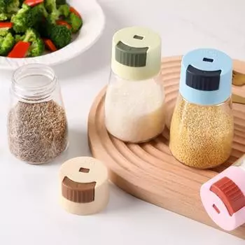 1 шт. 0,5 г бытовой кухонный пресс тип количественный герметичный прозрачный стеклянный кухонный инвентарь бутылка для контроля соли банка для приправ зелёный