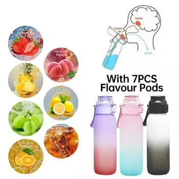 1 шт 1000 мл бутылка для воды с ароматом с соломинкой с 7 шт ароматизаторами модная бутылка для воды для фитнеса для активного отдыха на открытом воздухе спортивные термо 1.0L