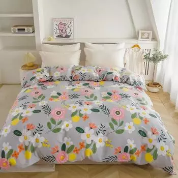 1 шт. 100% хлопок красочные цветы пододеяльник королевского/королевского размера пододеяльник для детей мальчиков девочек мягкие приятные для кожи постельные принадлежности для спальни 150x200cm Single 1pc
