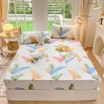 1 шт. 100% хлопок простыня на резинке простыня с принтом приятная для кожи покрывало sabanas para cama эластичное постельное белье (Нет наволочки) 120x200cm 1pc