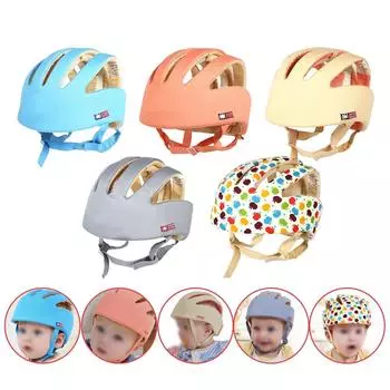 1 шт. 100% хлопок детский уход шапка шлем для малышей младенец девочки мальчики защита Blue