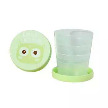 1 шт. 100 мл складной стакан с крышкой портативный многоразовый пластиковый стакан для воды мультяшный складной стакан для ополаскивателя рта дорожный стакан для питья на открытом воздухе