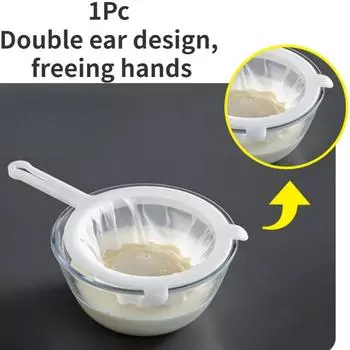 1 шт., 100 сеток, кухонный ультратонкий сетчатый фильтр, кухонная сетчатая ложка-фильтр для соевого молока, кофе, молока, йогурта белый