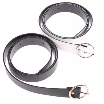 1 шт. 100 см кожаный ремень поясные ремни металлическая круглая пряжка пояс брюки декоративный ремень женская одежда аксессуары as the picture