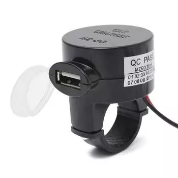 1 шт. 100% высококачественное зарядное устройство DC5V-28V с одним портом USB, водонепроницаемое крепление для мотоцикла, зарядное устройство для квадроцикла, адаптер для телефона 5 В 2 А, черный