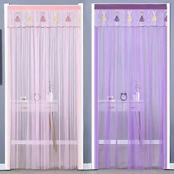 1 шт 100x200 см марлевая занавеска полиэстеровая перегородка занавеска подвесная занавеска противомоскитная дверная занавеска розовый