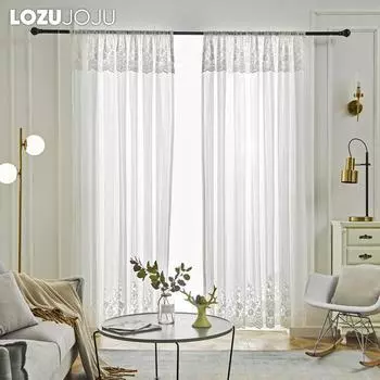 1 шт 10-20% светоблокирующая прозрачная кружевная цветочная волнистая нижняя штора для гостиной спальни балкона домашний декор LOZUJOJU 100x270cm белый