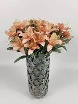 1 шт. 10 головок шелковых искусственных лилий, букеты, искусственные лилии, 40 см, для домашнего отеля, цветочной композиции, свадебного декора коричневый