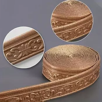 1 шт. 10 метров 3D трехмерный самоклеящийся непрерывный рулон талия, плинтус потолок верхняя линия угол линия граница пенопластовые кромки полосы фон коричневый