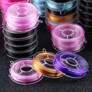 1 шт., 10 ярдов/рулон, эластичная веревка, ювелирные изделия своими руками, браслет из прозрачного хрусталя, браслет с резиновыми культурными игривыми бусинами, бусины Будды approx 10m 1Pcs