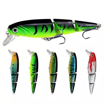 1 шт. 11 см/14,5 г рыболовная приманка 3 сегмента крэнк 3D глаза форма рыбы снасть крючок наживка 1#