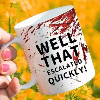 1 шт. 11 унций керамическая кофейная кружка для завтрака, молочная чашка, новинка, чашка для напитков, подарок на Хэллоуин для друзей, украшение домашнего офиса, стола 11oz белый