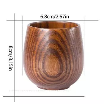 1 шт. 120 мл/4,06 унции деревянная чашка для чая, портативная небьющаяся чашка для воды, подходит для кемпинга на открытом воздухе, пикника