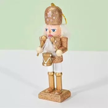 1 шт. 12,5 см деревянная золотая кукольная фигурка солдата-Щелкунчика, украшение для рождественской вечеринки, подарки для детей 1Pcs