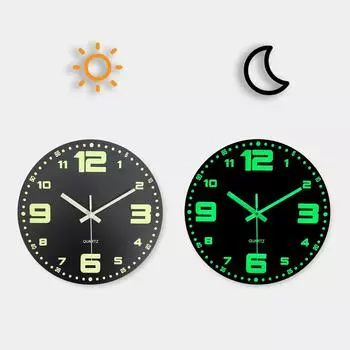 1 шт. 12-дюймовые деревянные настенные часы, светящиеся в темноте, простые скандинавские домашние беззвучные часы, настенные часы-ночник, которые могут светиться в темноте 12inch