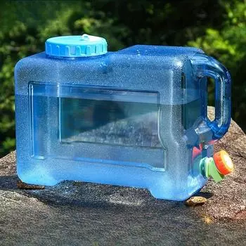 1 шт., 12 л квадратное ведро для воды на открытом воздухе, бытовое ведро для питьевой воды с краном, для самостоятельного вождения автомобиля, ведро для хранения воды в кемпинге 12L синий
