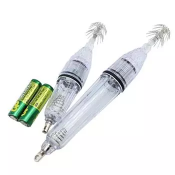 1 шт., 12 см, 17 см, 5 АА, светодиодный светильник для приманки в виде кальмара, морская рыбалка, кальмар, осьминог, каракатица, крючок для зонта, глубокая капля, привлекающий рыболовный светильник 12cm белый