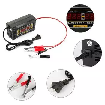 1 шт. 12 В 10 А автомобильное зарядное устройство для мотоцикла, адаптер для США-ЕС, разъем для быстрой зарядки, ЖК-дисплей, автомобильное электрооборудование