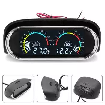 1 шт. 12 В/24 В 2 в 1 ЖК-цифровой автомобильный грузовик датчик температуры воды вольтметр Вольтметр включает датчик температуры 1/8NPT 10 мм