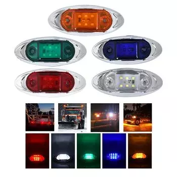 1 шт. 12 В 24 В авто 6 светодиодных сигнальных фонарей боковые габаритные огни прицепа грузовика сигнальная лампа многофункциональная водонепроницаемая ширина света зелёный