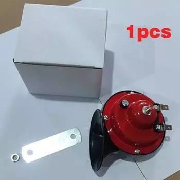 1 шт., 12 В, воздушный звуковой сигнал для автомобиля, электрический воздушный звуковой сигнал, морская лодка, громкая сигнализация, автомобильный звуковой сигнал, улитка, мотоцикл, высокий, низкий, двойной тон, автомобильный звуковой сигнал красный