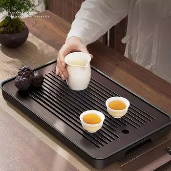 1 шт. 14-дюймовый бамбуковый китайский чайный поднос гунфу, маленький чайный столик с дренажем для хранения воды для чайного сервиза кунг-фу, кунг-фу, чайные аксессуары One Size