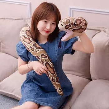 1 шт. 155 см настоящие плюшевые игрушки, мягкая игрушка в виде гигантской змеи, мягкие куклы, подарки на день рождения, рождественскую вечеринку, детская забавная ручная кукла 150cm