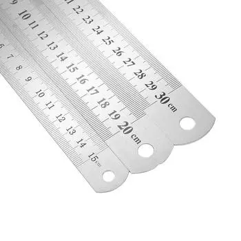 1 шт., 15/20/30 см, толще, металлическая линейка из нержавеющей стали, двусторонние мерные бусины, цепочка, мера ювелирных изделий