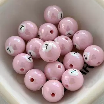 1 шт. 16 мм круглая акриловая бильярдная шарик с большим отверстием, свободные бусины-спейсеры для изготовления ювелирных изделий, браслеты ручной работы DIY, фурнитура