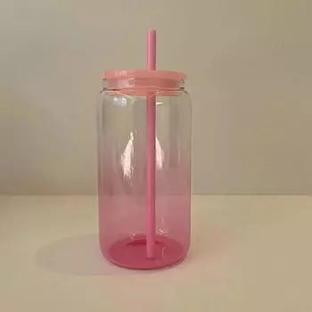 1 шт. 16 унций градиентного цвета стеклянные чашки Mason с крышкой и трубочкой многоразовый стакан для холодного кофе, смузи или кружки Boba 16oz жёлтый