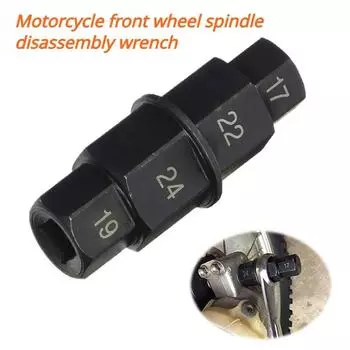 1 шт. 17 19 22 24 мм ось переднего и заднего колеса мотоцикла шестигранник 17 19 22 24 мм ось шестигранник шпиндельный привод инструмент для снятия оси мотоцикла инструмент чёрный