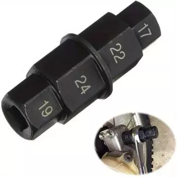 1 шт. 17 19 22 24 мм ось переднего и заднего колеса мотоцикла шестигранник 17 19 22 24 мм ось шестигранник шпиндельный привод инструмент для снятия оси мотоцикла инструмент чёрный