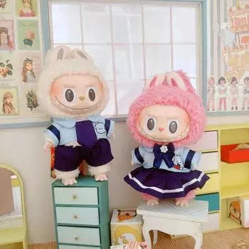1 шт 17 см одежда милая мини плюшевая кукла одежда аксессуары комбинезон накидка платье пижама рубашка fit 17cm Labubu Doll