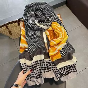 1 шт 180*90 см сохраняют тепло новый элегантный роскошный шелковый шарф украшение шаль защита от солнца с женской модой 90*180cm