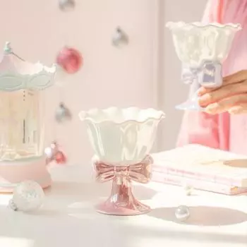 1 шт. 180 мл японская керамическая чашка для десерта с бантом, кофейные кружки, подарок на выпускной день рождения, нежная летняя и зимняя чашка для воды, стакан 101-200ml белый