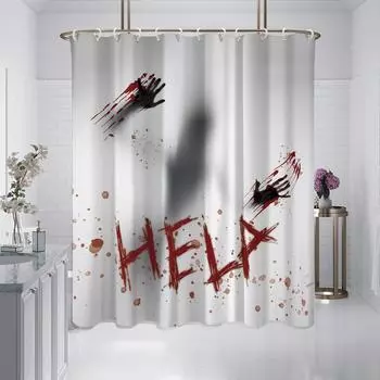 1 шт. 180x180 см абстрактная занавеска для душа с изображением спасающего человека на тему Хэллоуина, водонепроницаемая и устойчивая к плесени 180x180cm