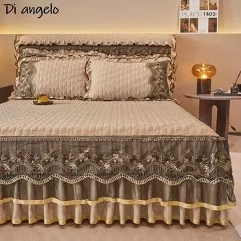 1 шт. 180x200 см Farai бархатная утолщенная стеганая юбка-кровать с вышивкой хлопковое покрывало наволочка наматрасник King Queen #/L only 2pcs pillowcase