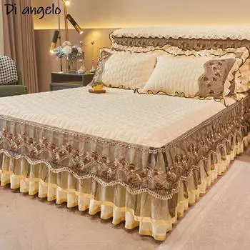 1 шт. 180x200 см Farai бархатная утолщенная стеганая юбка-кровать с вышивкой хлопковое покрывало наволочка наматрасник King Queen #/L 1 pc skirt 150x200cm