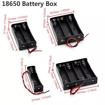 1 шт. 18650 батарейный блок, литиевая батарея 1/2/3/4, черный пластиковый держатель для батареи серии 18650 со шнуром, батарейный блок 1 Slot Battery box