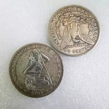 1 шт. 1881 Монета-медаль в память о зарубежной торговле Wanderer Диаметр монеты 38 мм One Size