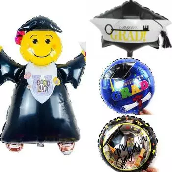 1 шт. 18 дюймов, подарок на выпускной, поздравления, фольгированные гелиевые воздушные шары для выпускников, шляпа для выпускного бакалавра, вечерние украшения, воздушные шары