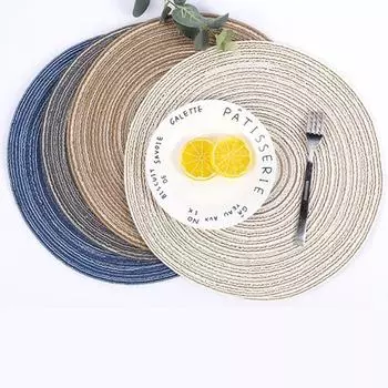 1 шт 18 см круглый тканый нескользящий подстаканник изоляционная подложка кружка чашка коврик домашний декор кухонный аксессуар 18CM&Round