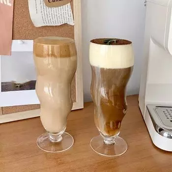 1 шт. 18 унций волнистая изогнутая стеклянная кружка прозрачный толстый стеклянный стакан творческая личность холодный напиток сок кофе кружка многоразового использования Glasswar 510ml чистый