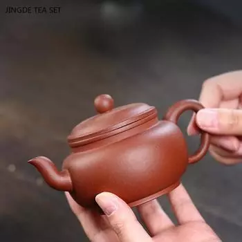 1 шт 190 мл фиолетовый глиняный чайник оригинальный руда фиолетовый глина ретро ручной работы фильтрующий чайник чайный набор zisha