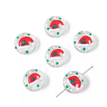 1 шт. 19 мм ручная роспись забавные цветные глазурные плоские круглые рождественские бусины-шармы для изготовления ювелирных изделий своими руками